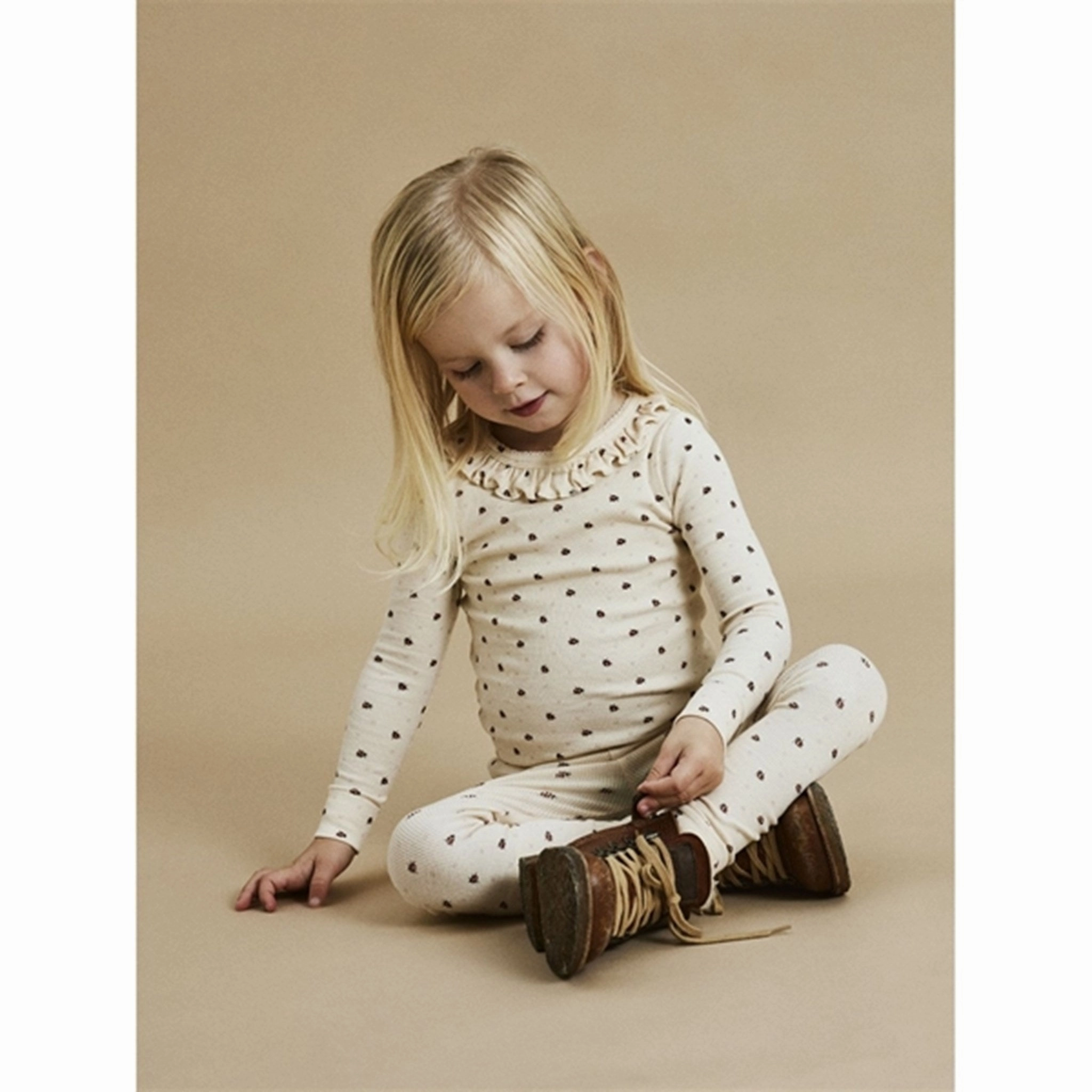 Lil'Atelier Whitecap Gray Ladybug Gago Slim Blouse Comfort-First