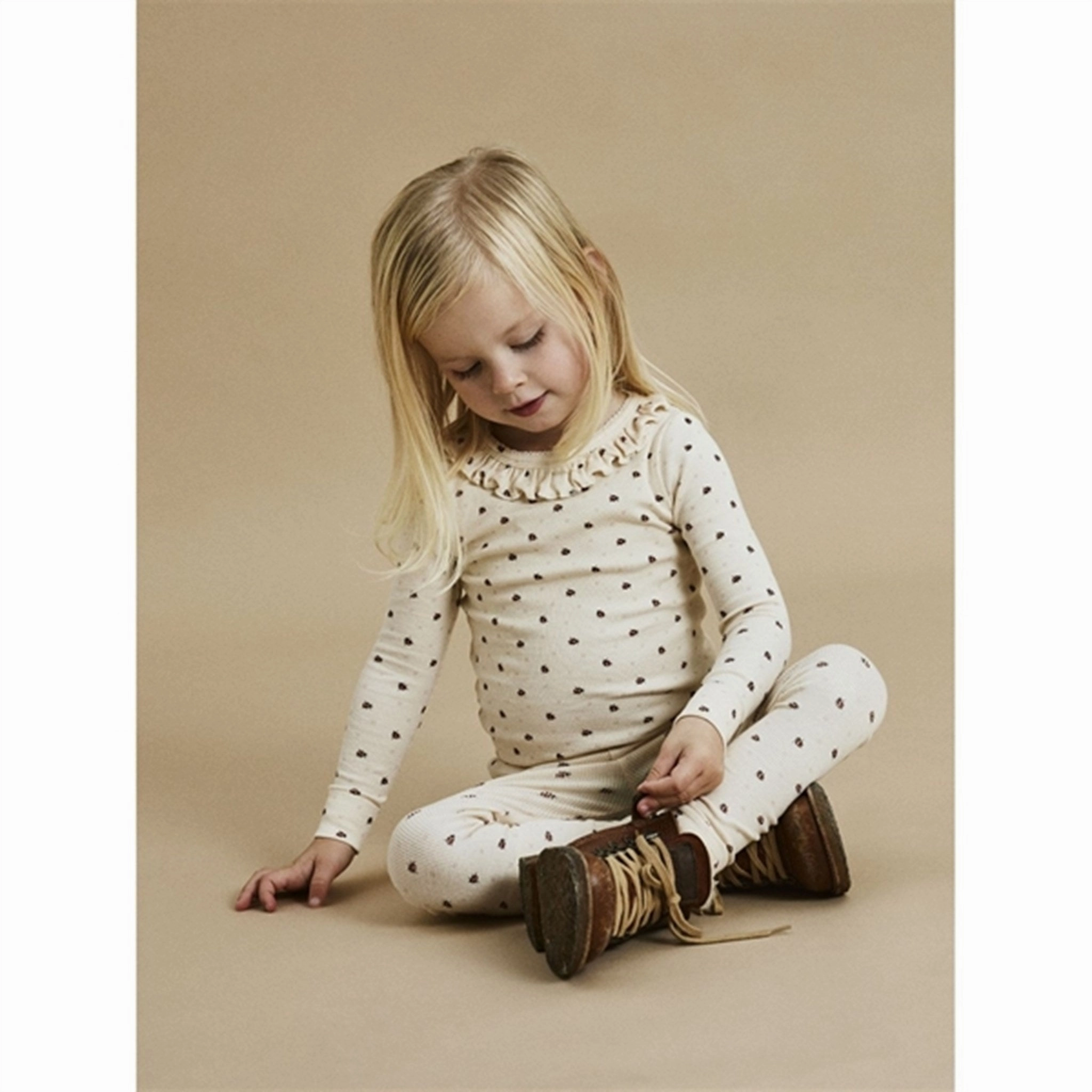 EasyCare Fabric Lil'Atelier Whitecap Gray Ladybug Gago Slim Blouse