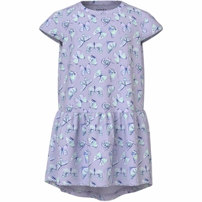 Name It Purple Heather Butterflies Vigga Capsl Dress F1 Noos Polished Cut Smooth Layering