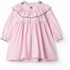 COPENHAGEN COLORS Syringa Comb. Houndstooth Frill Dress W. Embroidery Party outfit