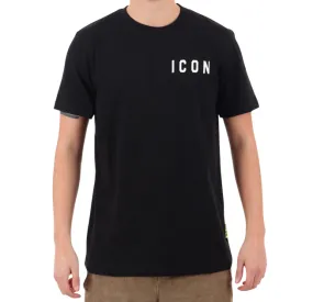 Icon maglietta manica corta da uomo con logo lato cuore ICUS2S5T022 nero Non Irritating Collar City Look