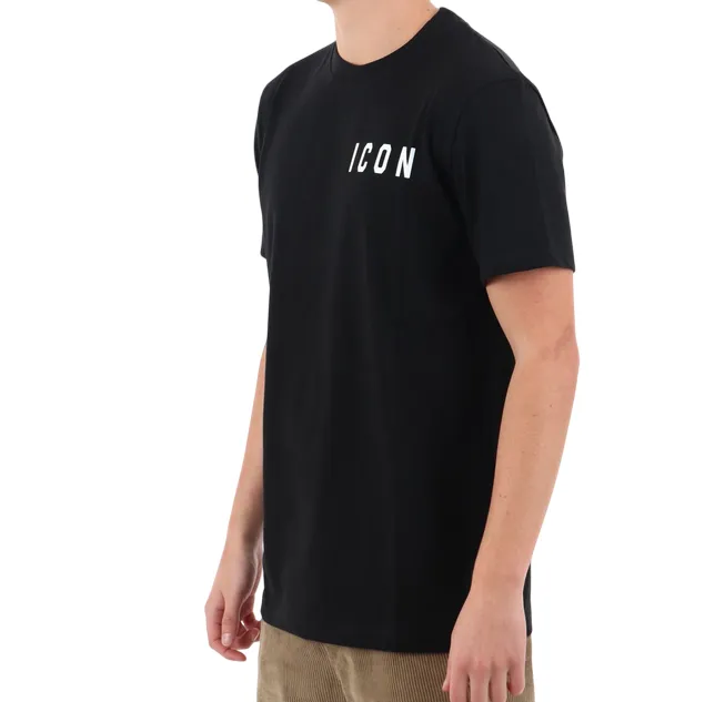 Icon maglietta manica corta da uomo con logo lato cuore ICUS2S5T022 nero Soft & Smooth Organic Cotton Construction