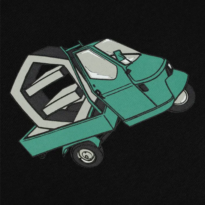 Running Speed Modern Design Dolly Noire T-shirt manica corta Tre Ruote Tee ts110-ta-01 nero