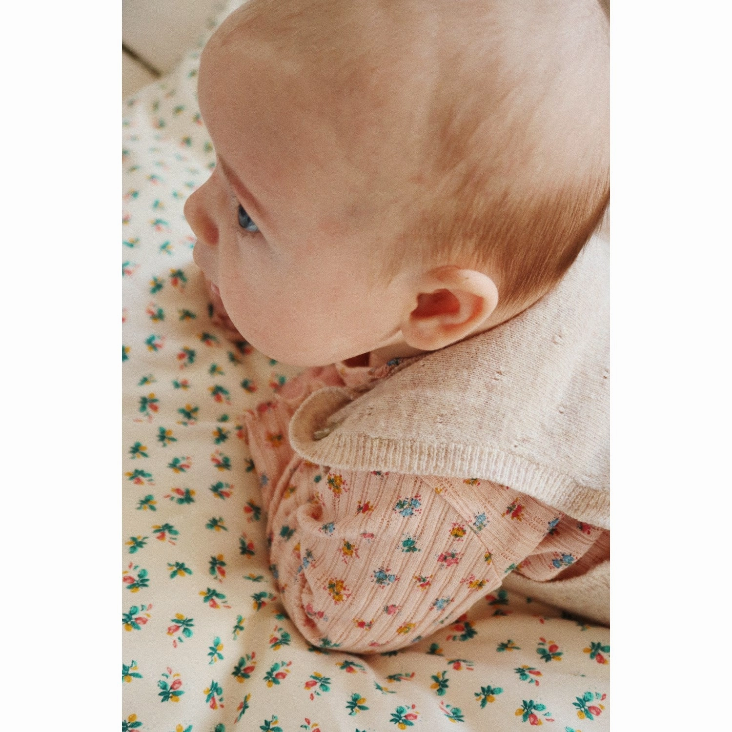 Konges Sl?jd Off White Melange Pointelle Mino Knit Spencer Office Lightweight