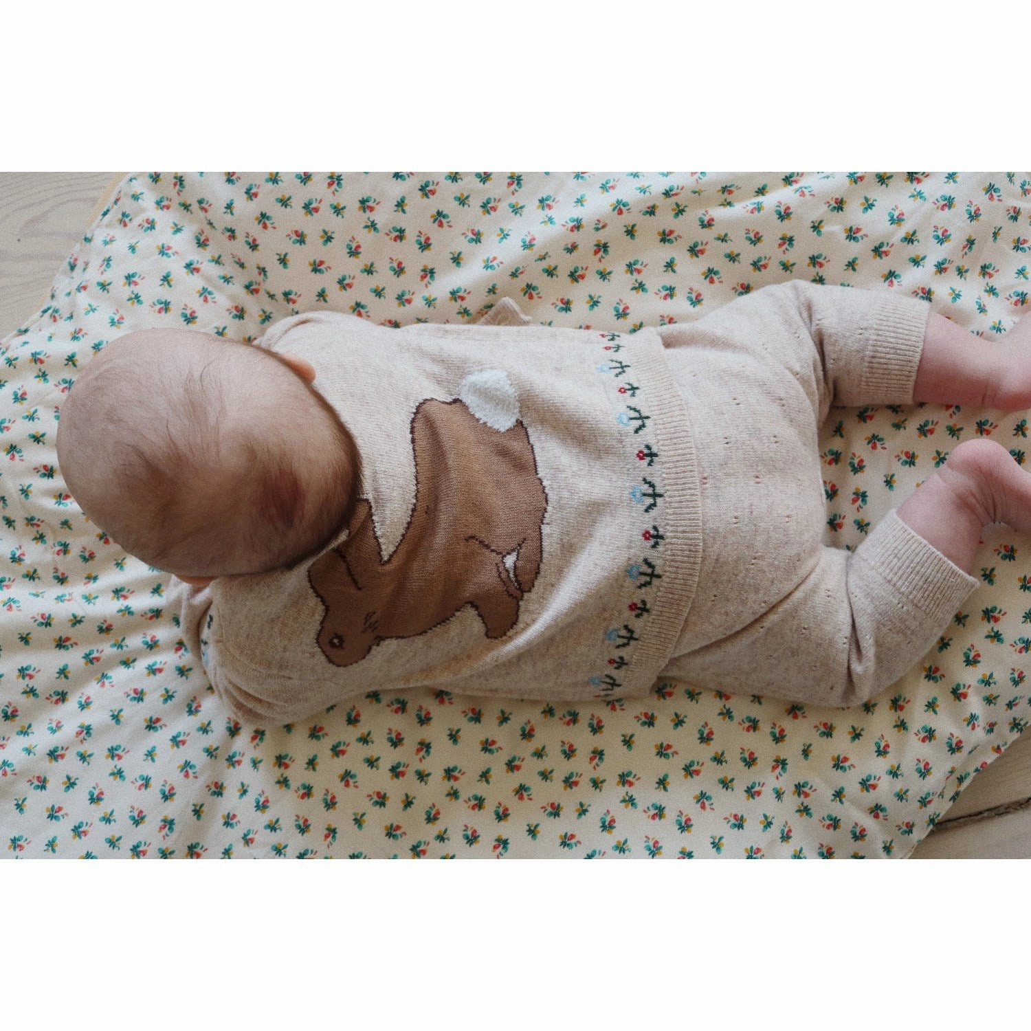 Konges Sl?jd Off White Melange Pointelle Mino Knit Spencer Vintage Unique