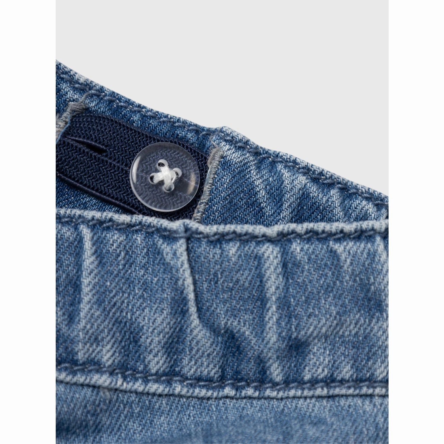 Name It Medium Blue Denim Rose Shaped Embellished Jeans Double Layered Knees