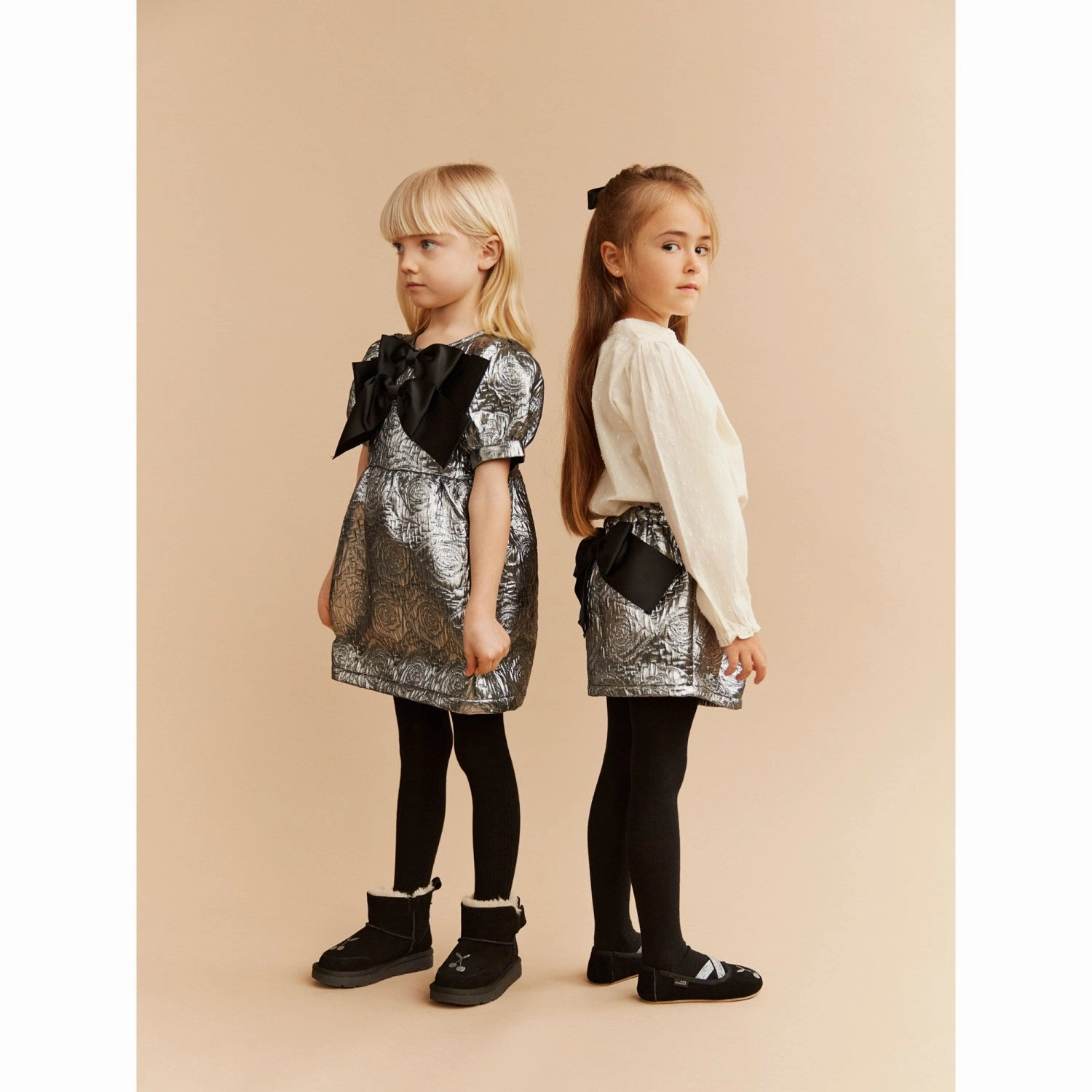 Sofie Schnoor Silver Dress Fitted Edge Rose Soft