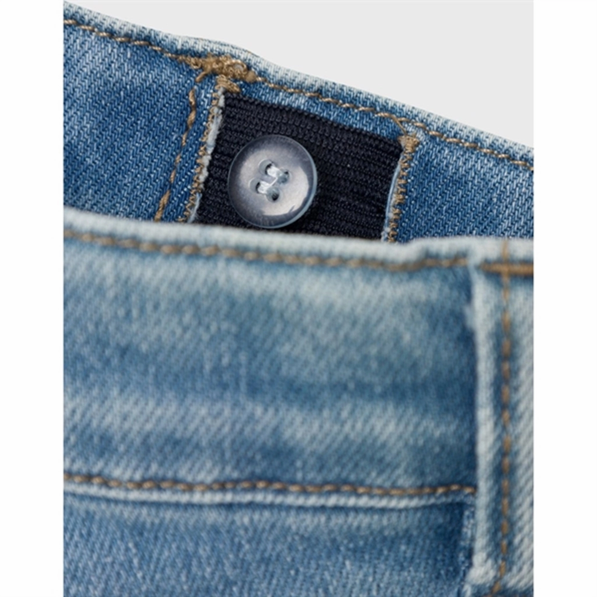 Lil'Atelier Medium Blue Denim Salli Slim Bootcut Jeans Functional Fit Soft Road Trip Youth Style