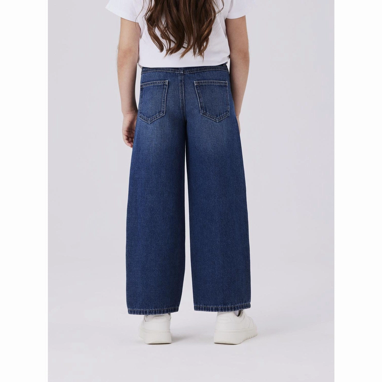 UltraSoft Lining Work Meeting Trendy Modern Minimalist Name It Dark Blue Denim Rose High Waisted Wide Jeans Noos