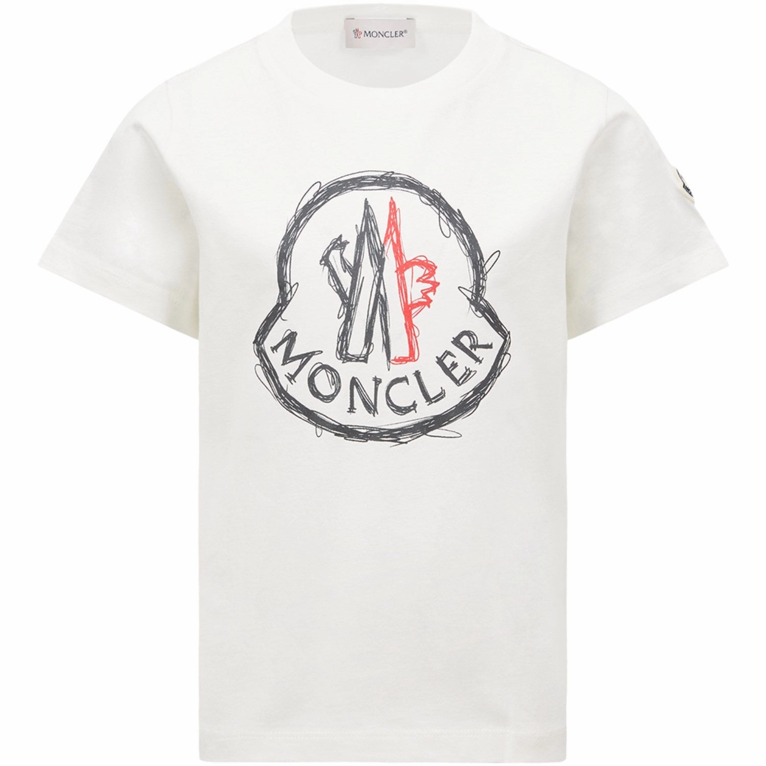 Moncler Natural T-Shirt Ribbed collar hypoallergenic