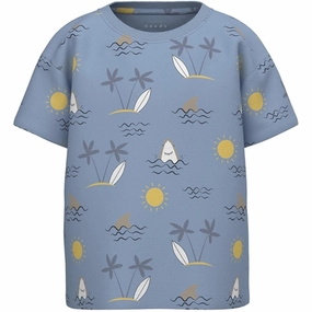 Name it Chambray Blue Shark Valther T-Shirt Long Sleeve Quick-Dry Fabric