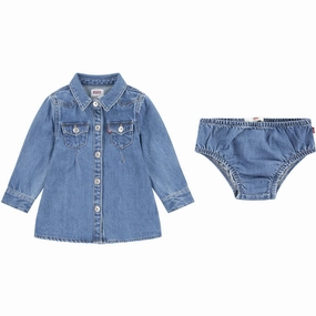 knee-length Mid Season Levi's BLUE Western Denim Dress