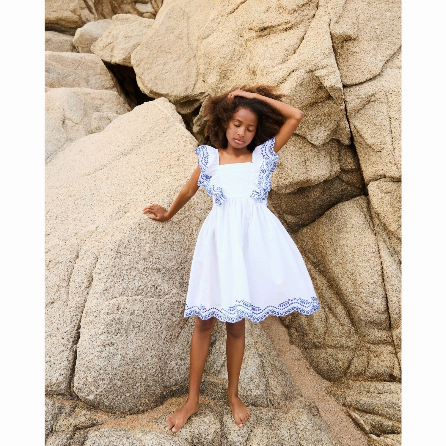 Drawstring-Closure Fit Base Molo Crisp White Clementine Dress SS