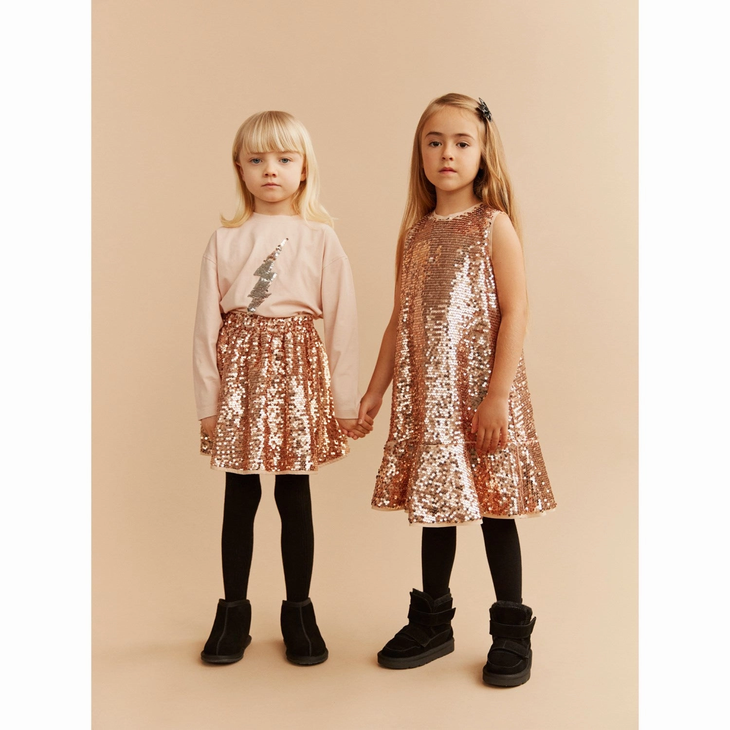 Mixed Fabric Daily Option Sofie Schnoor Rose Gold Dress