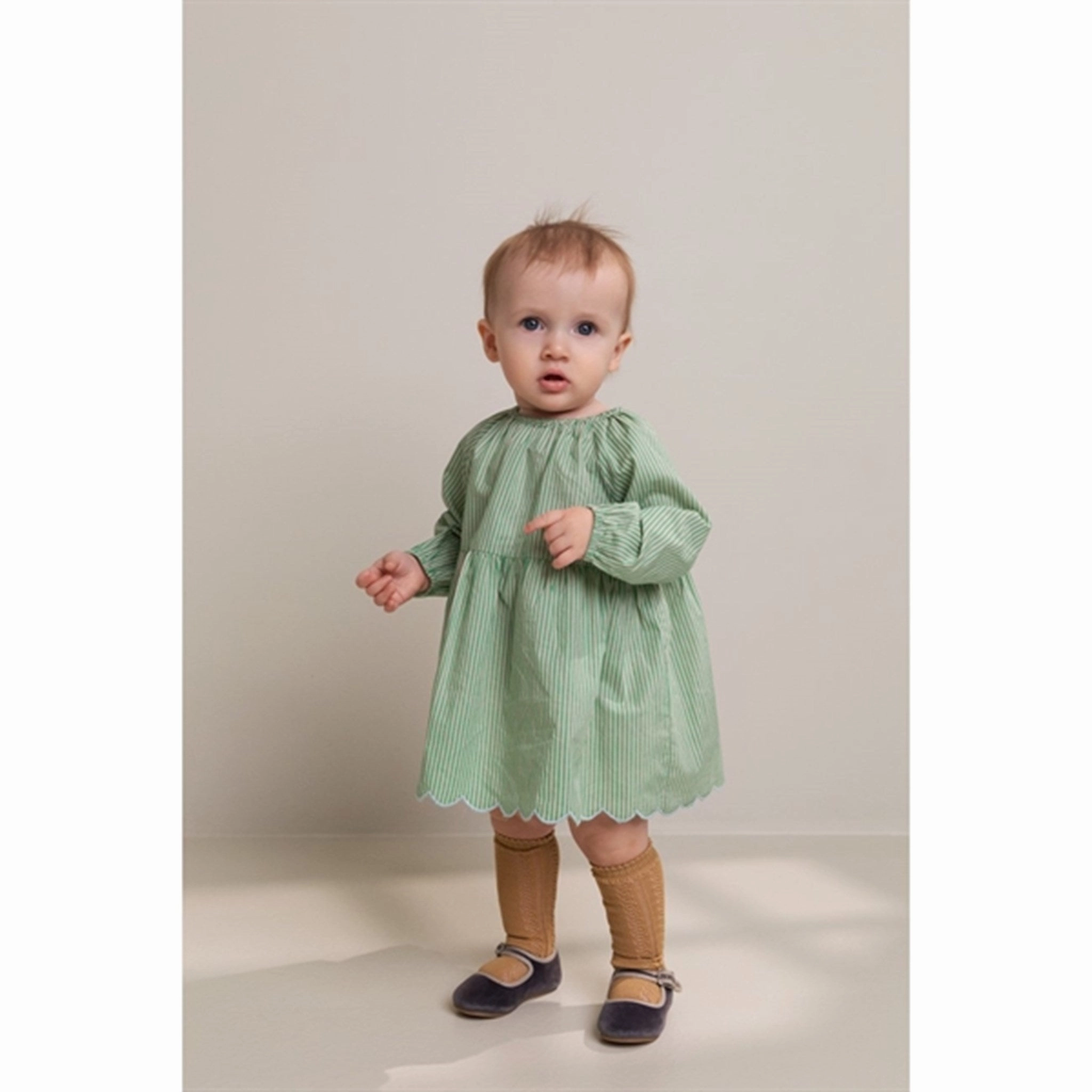 MarMar Mint Leaf Stripes Dawson Dress Collar Accent