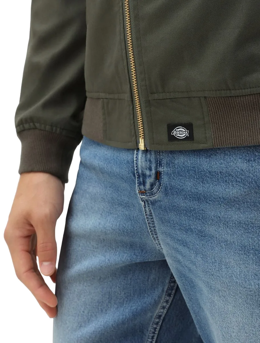 Cap Zippered Closure Dickies Giacca leggera da uomo in policotone Hughson DK720230DKO verde oliva