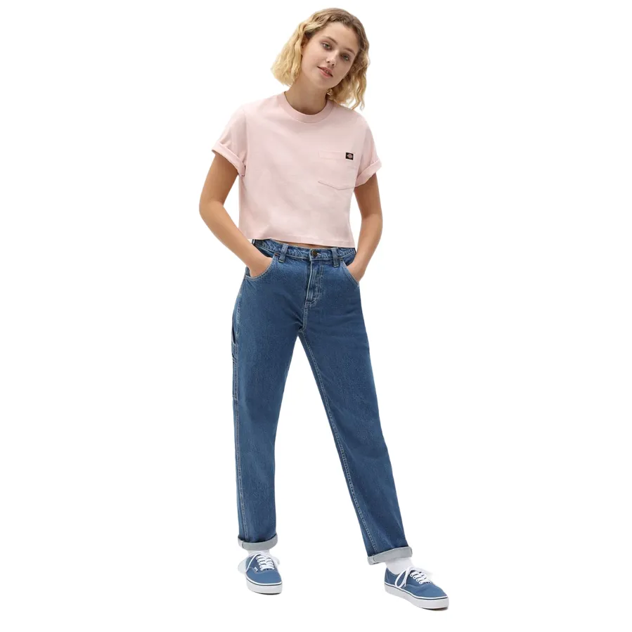 Dickies pantalone jeans da donna Ellendale DK0A4XEKCLB1 blu classico Linen blend Ventilated Panels