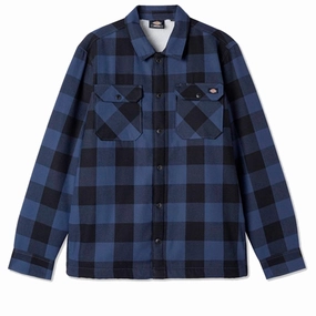 Dickies Lined Sacramento Shirt Navy Blue Thermal Regulation Fabric