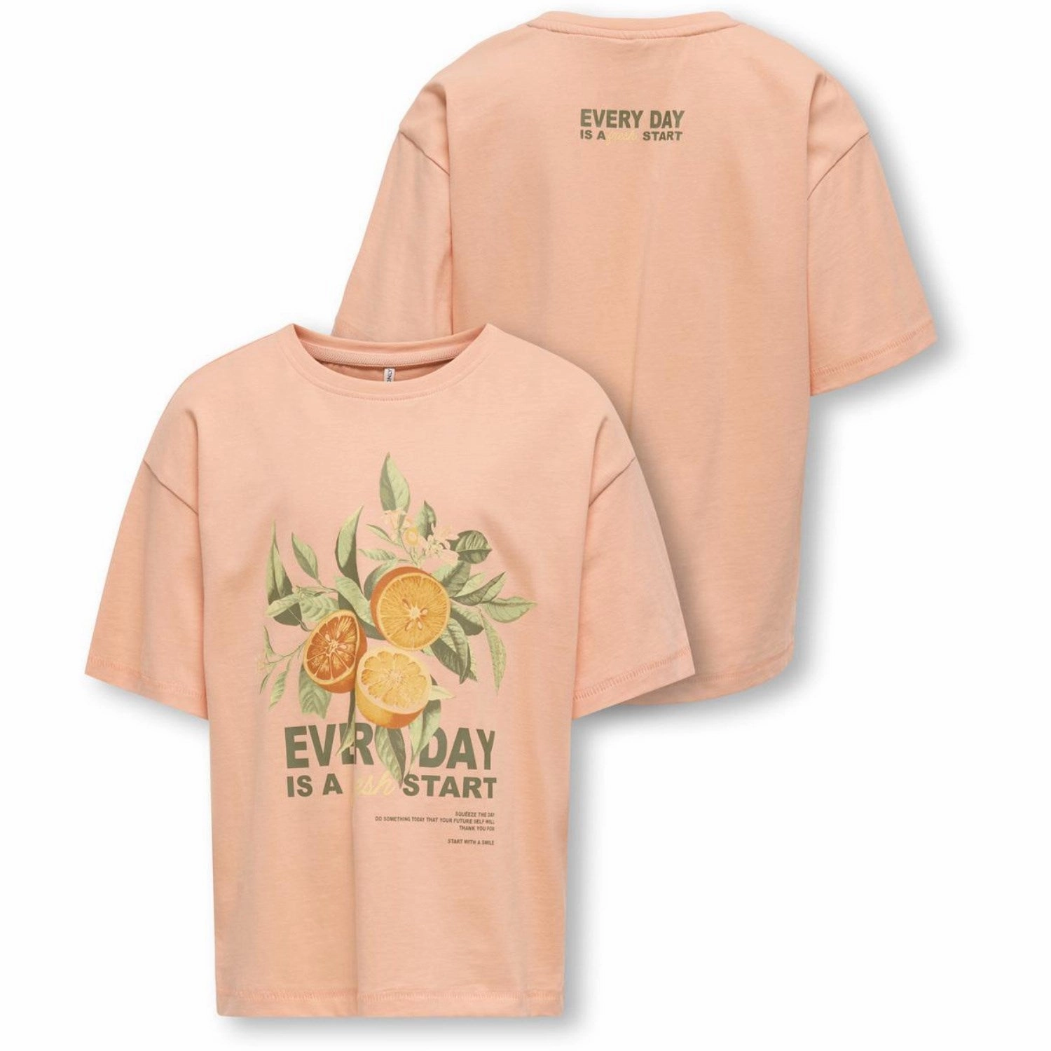 sequined details AntiStaticFinish kids ONLY Salmon Fresh Helen Life Loose T-Shirt Noos