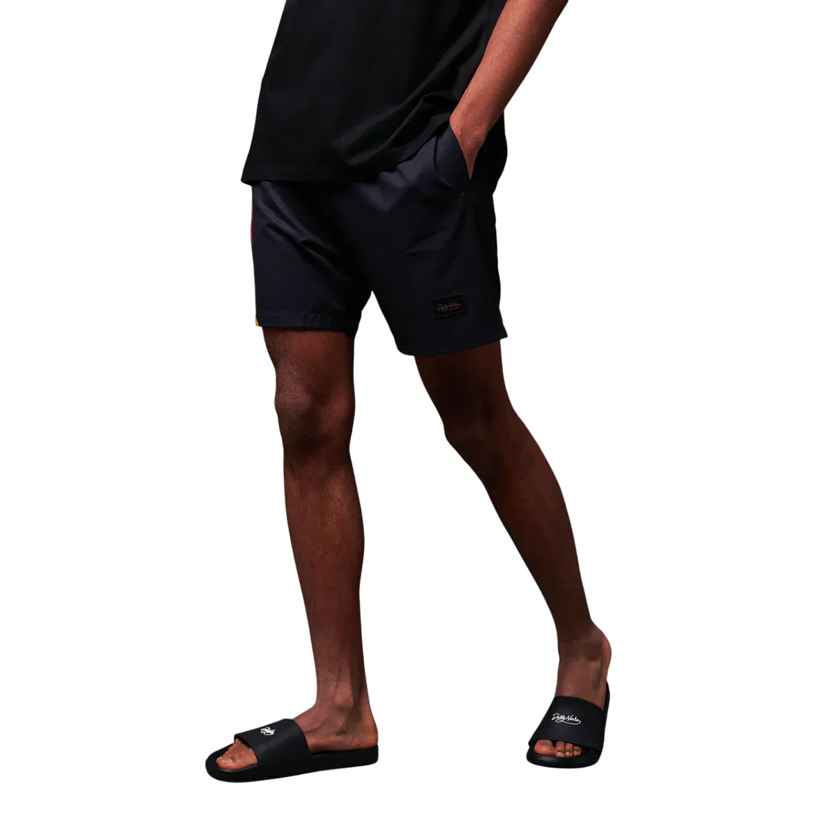 Multi Pocket Design Dolly Noire costume da bagno a pantaloncino da uomo Asso di Denari WW916-WC-01 nero