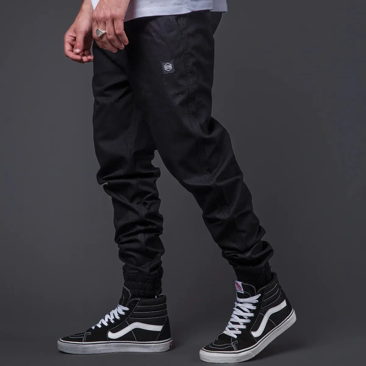 Smart Casual Modern Rainy Day Dolly Noire Pantalone Jogger Ripstop pa901-pf-01 nero