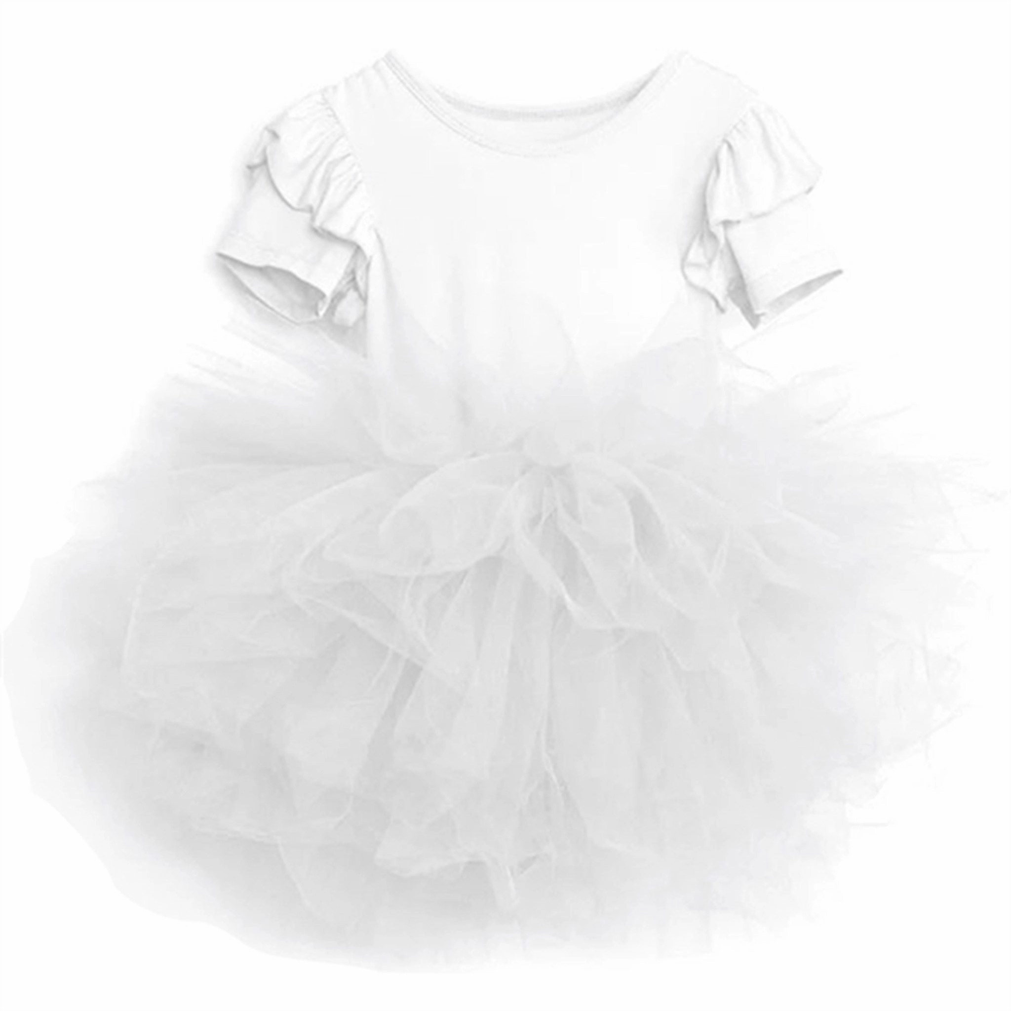 Soft Appearance Dolly by Le Petit Timeless Short Sleeve Tutu Dress White