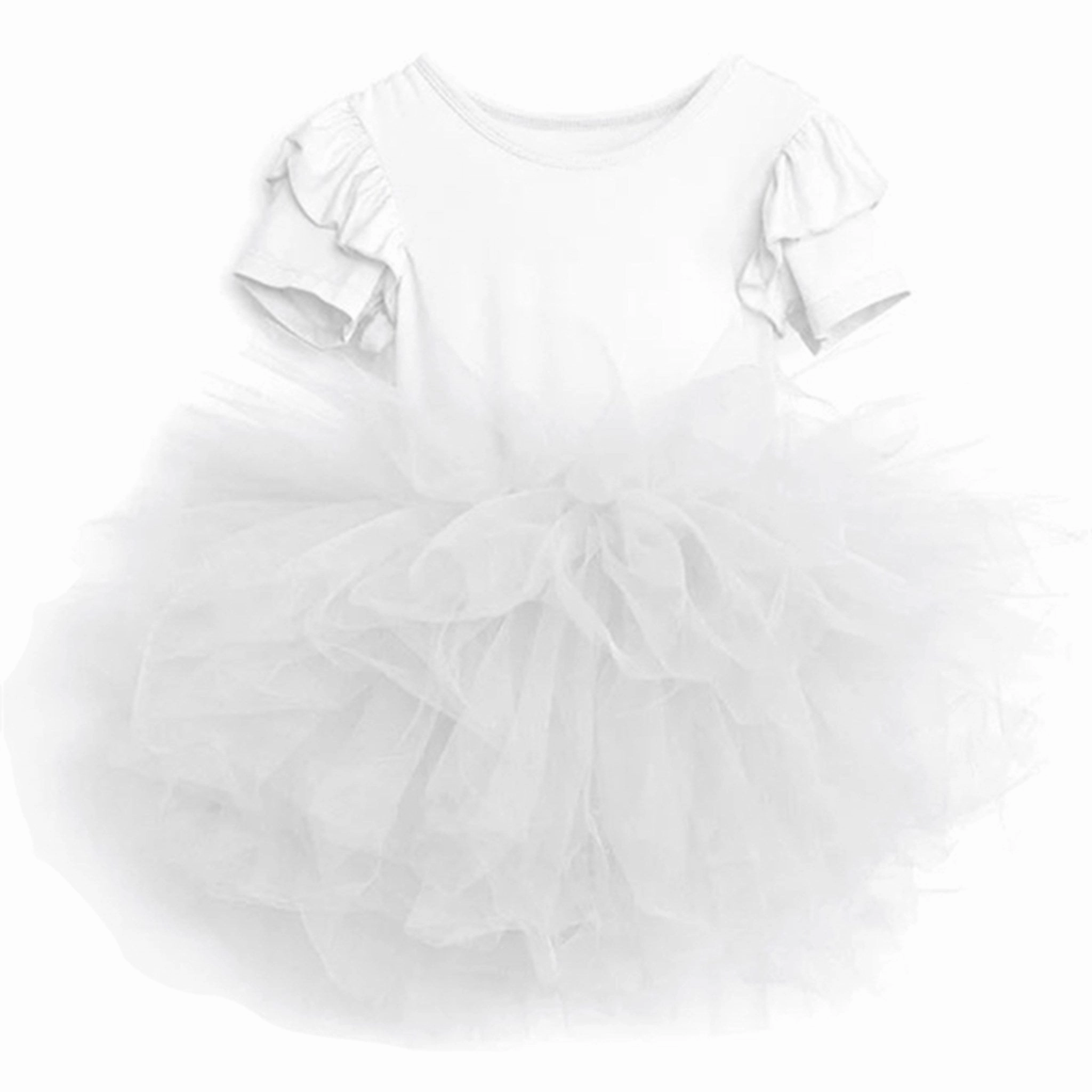 Soft Presence Semi Fit Dolly by Le Petit Timeless Short Sleeve Tutu Dress White