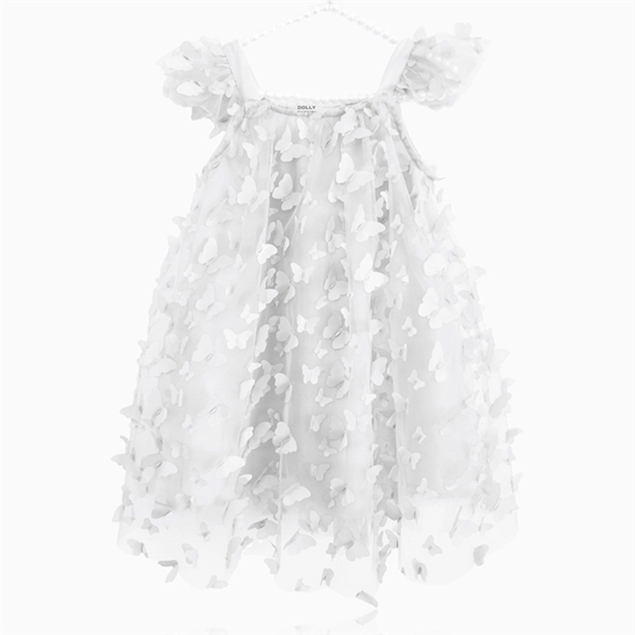 Dolly by Le Petit Tom Allover Butterflies Tutu Dress White Winter Wrap