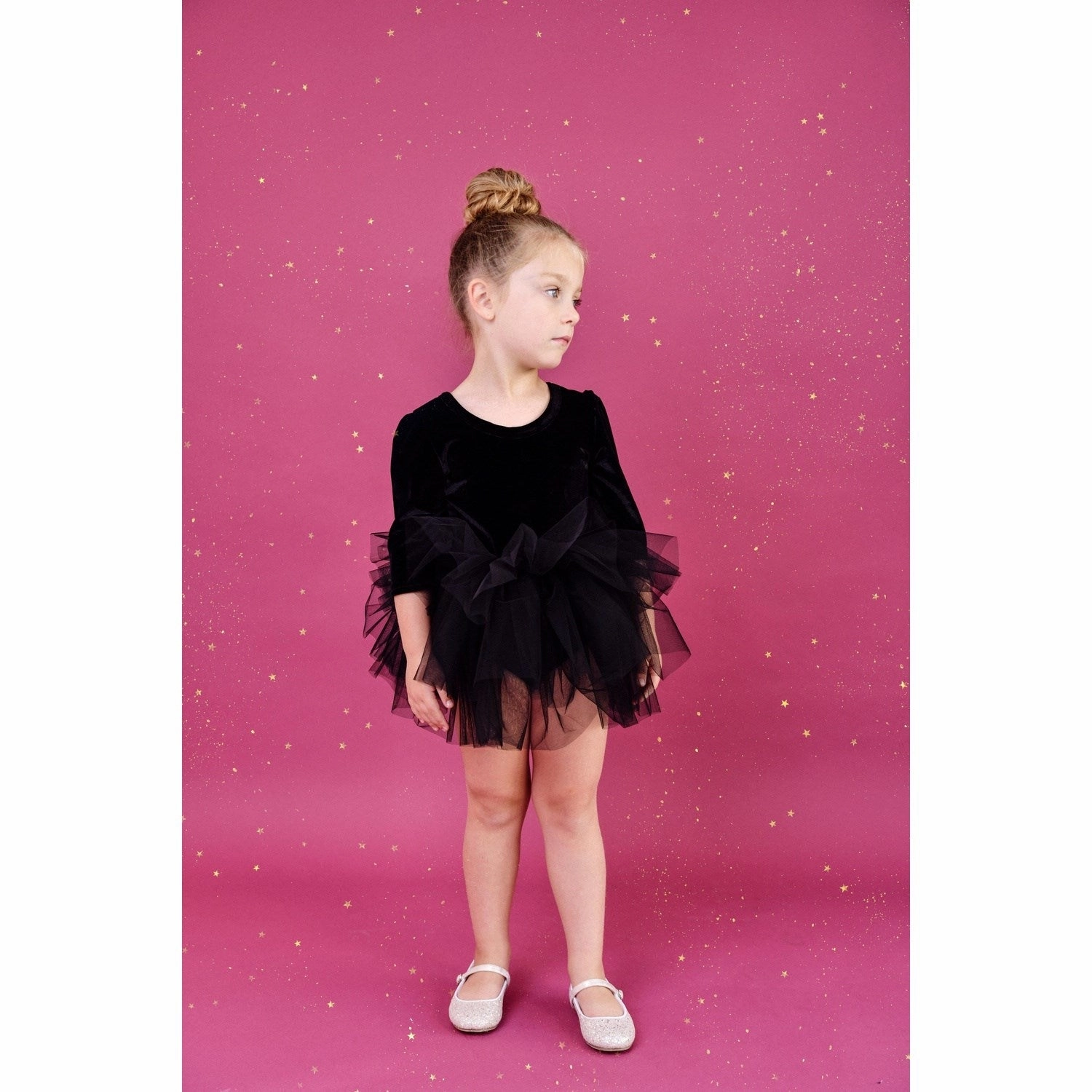 Dolly by Le Petit Tom Black Dolly Universe Velvet Planet Tutu Dress Soft Structure