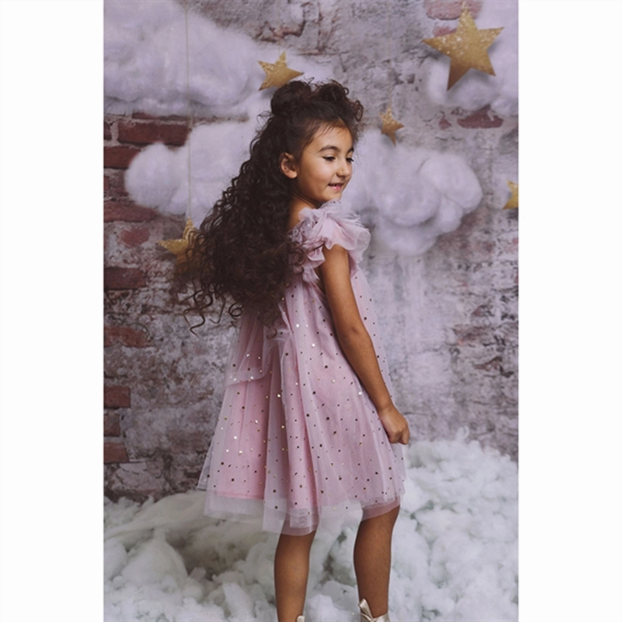 Ruffle Hem Youthful Feel Dolly by Le Petit Tom Fairy Tulle Dress Dusty Violet