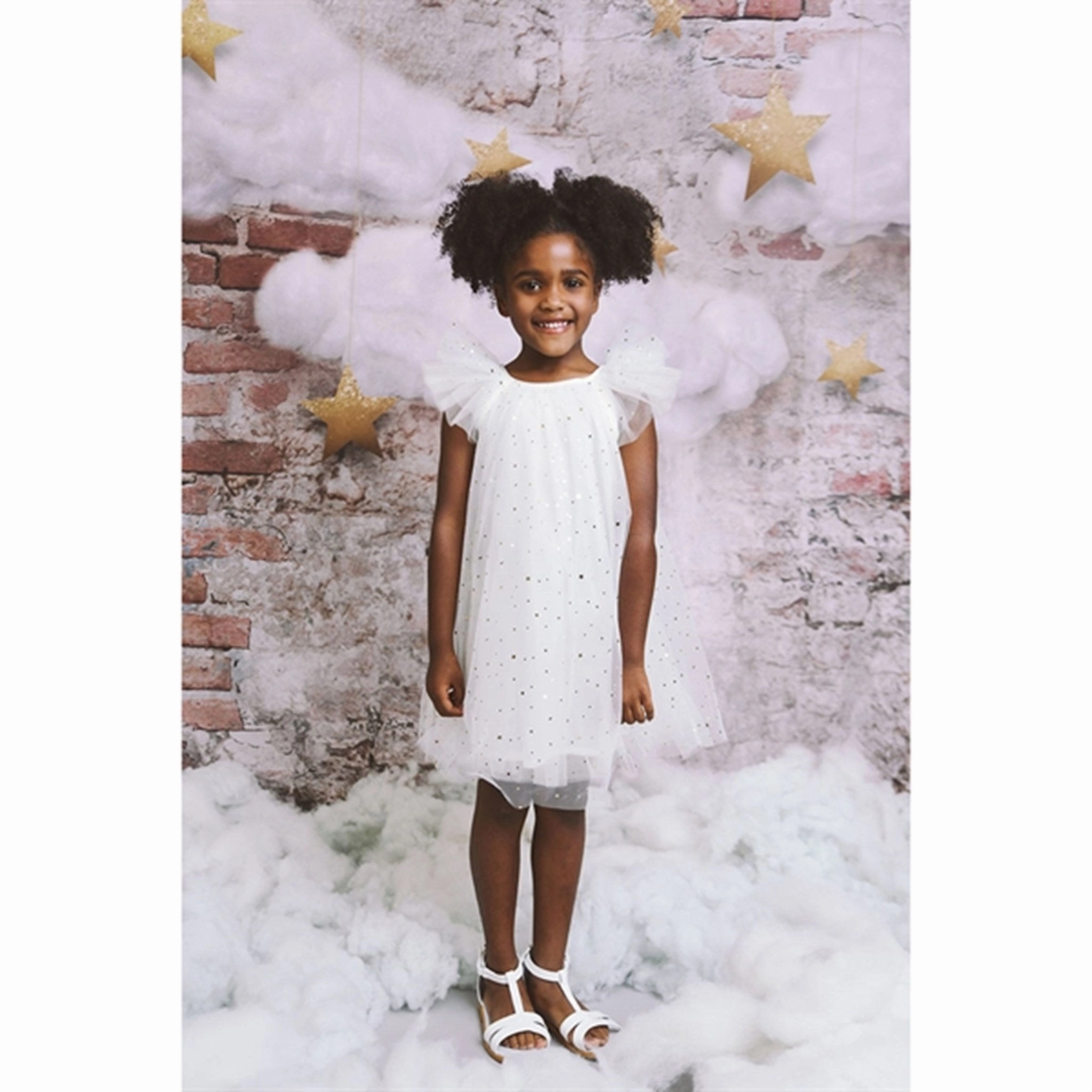 Shine Moment Dolly by Le Petit Tom Fairy Tulle Dress Off White