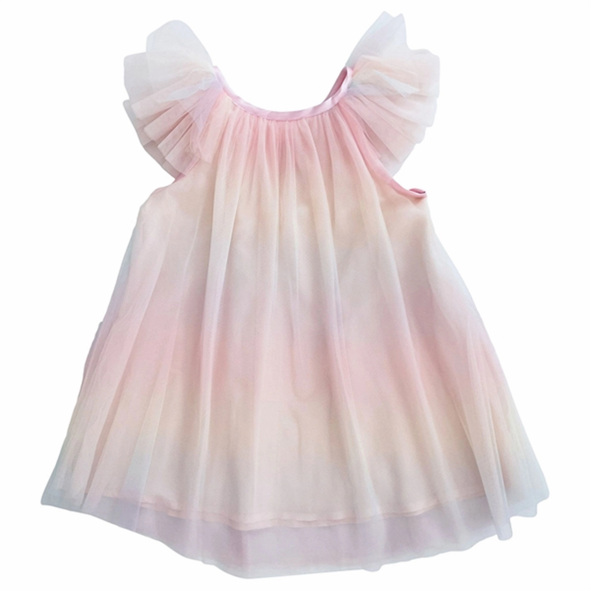 ContrastStitching Padded-Bust Dolly by Le Petit Tom Fairy Tulle Dress Rainbow