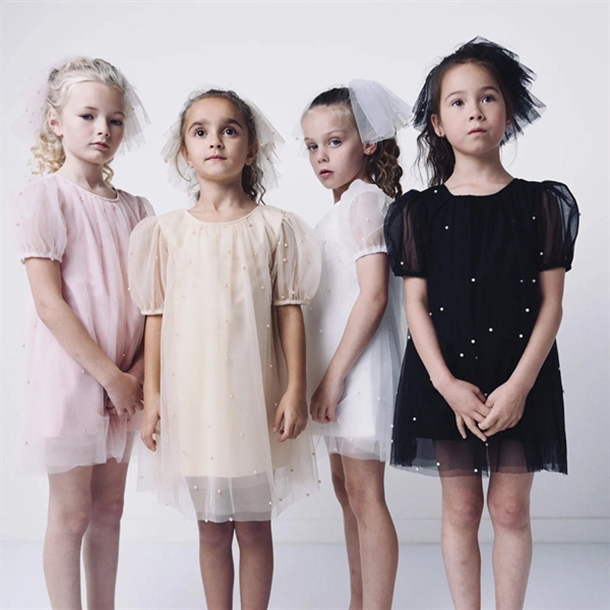 Dolly by Le Petit Tom Pearl Tulle Puff Aline Dress White Petite Chic Photo Glow