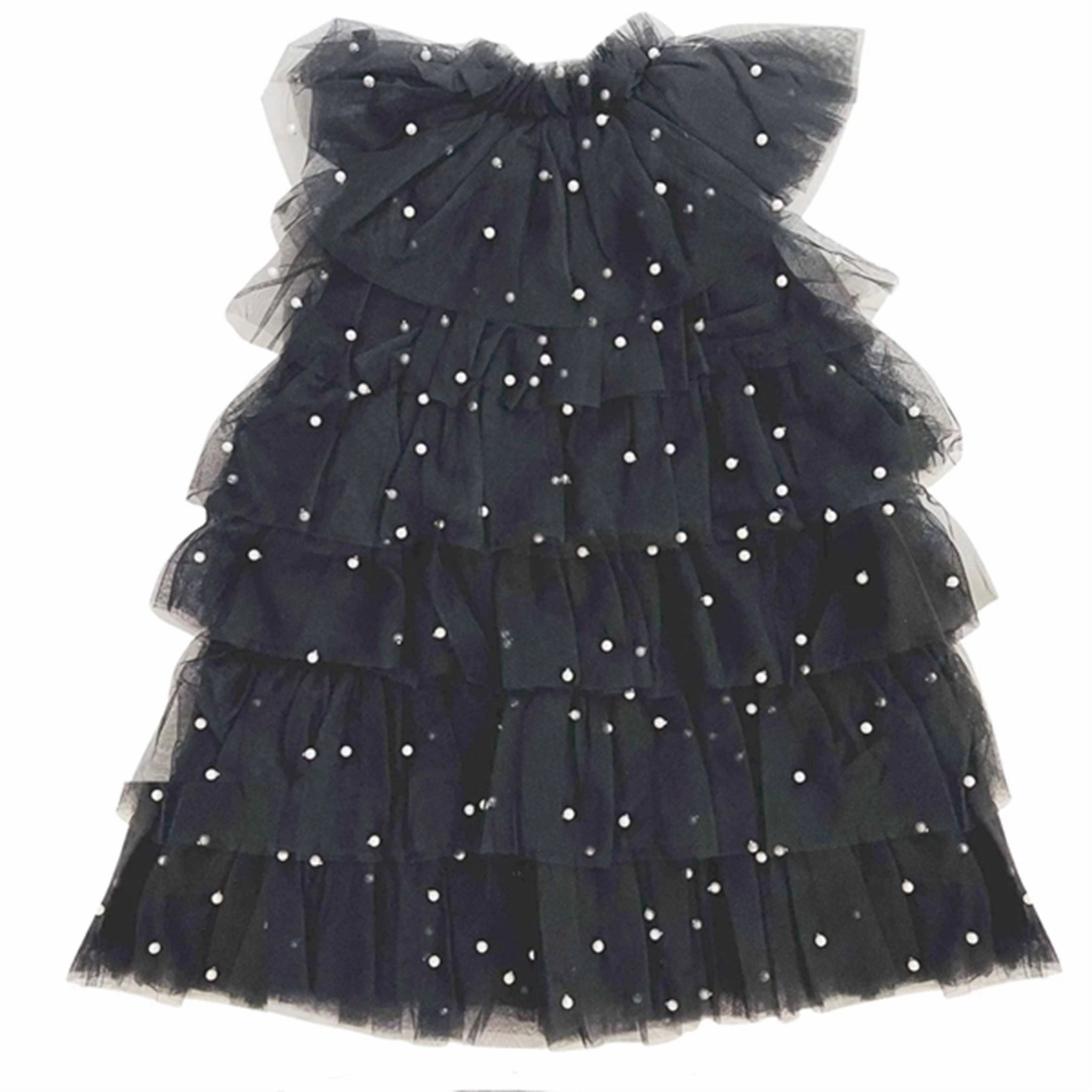 Tactile Feel Dolly by Le Petit Tom Pearl Tutully Tiered Tulle Tuttu Dress Black