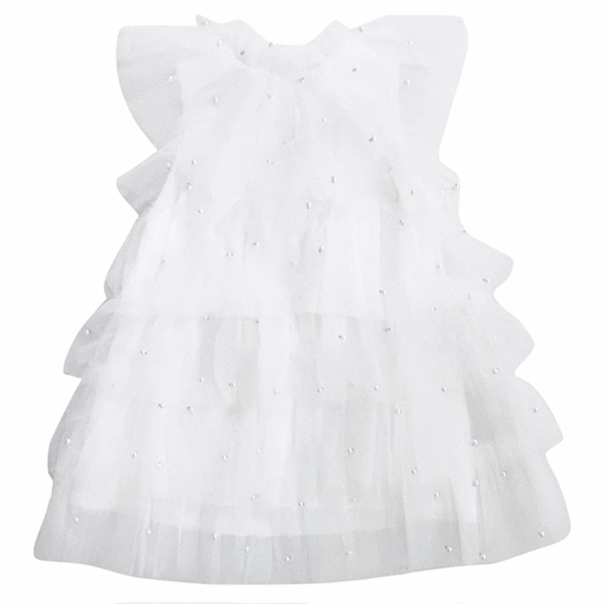 Comfortable Layer Dolly by Le Petit Tom Pearl Tutully Tiered Tulle Tuttu Dress White
