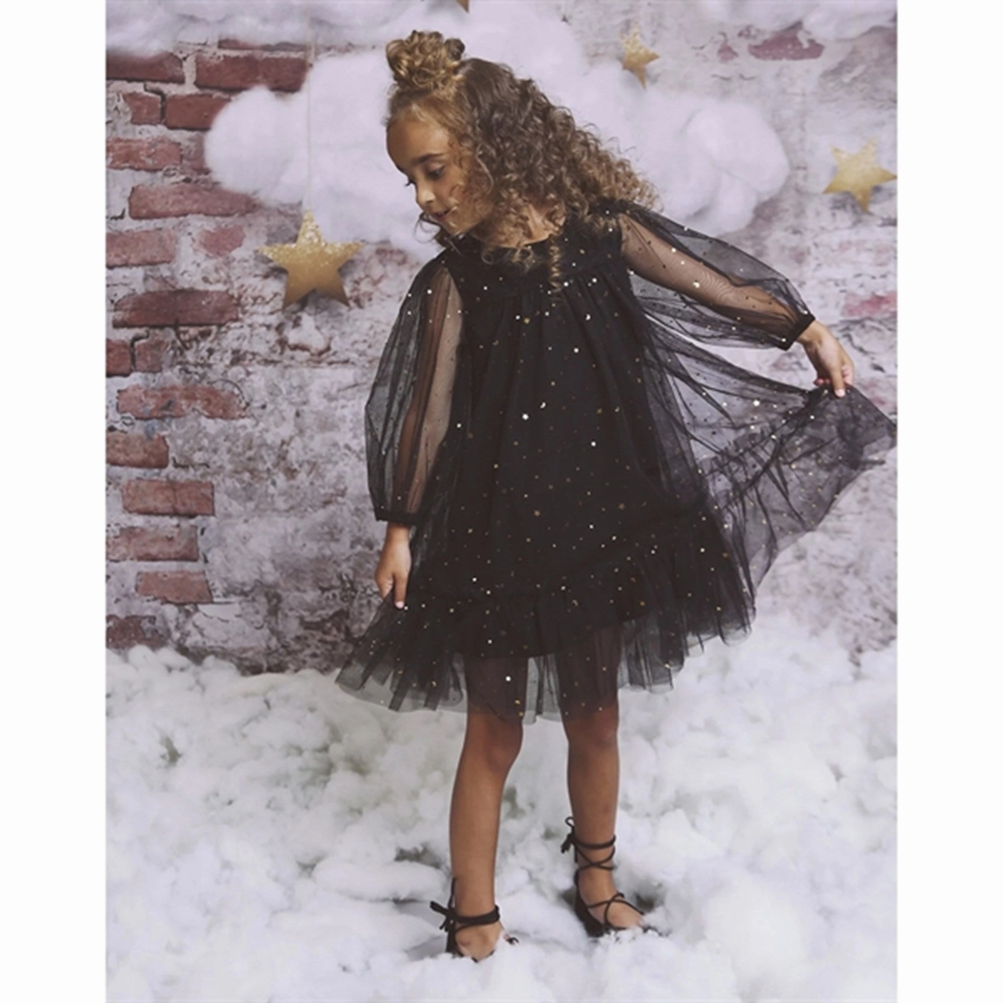 Fashion-Forward Dolly by Le Petit Tom Stars & Moon Tulle Empress Dress Black
