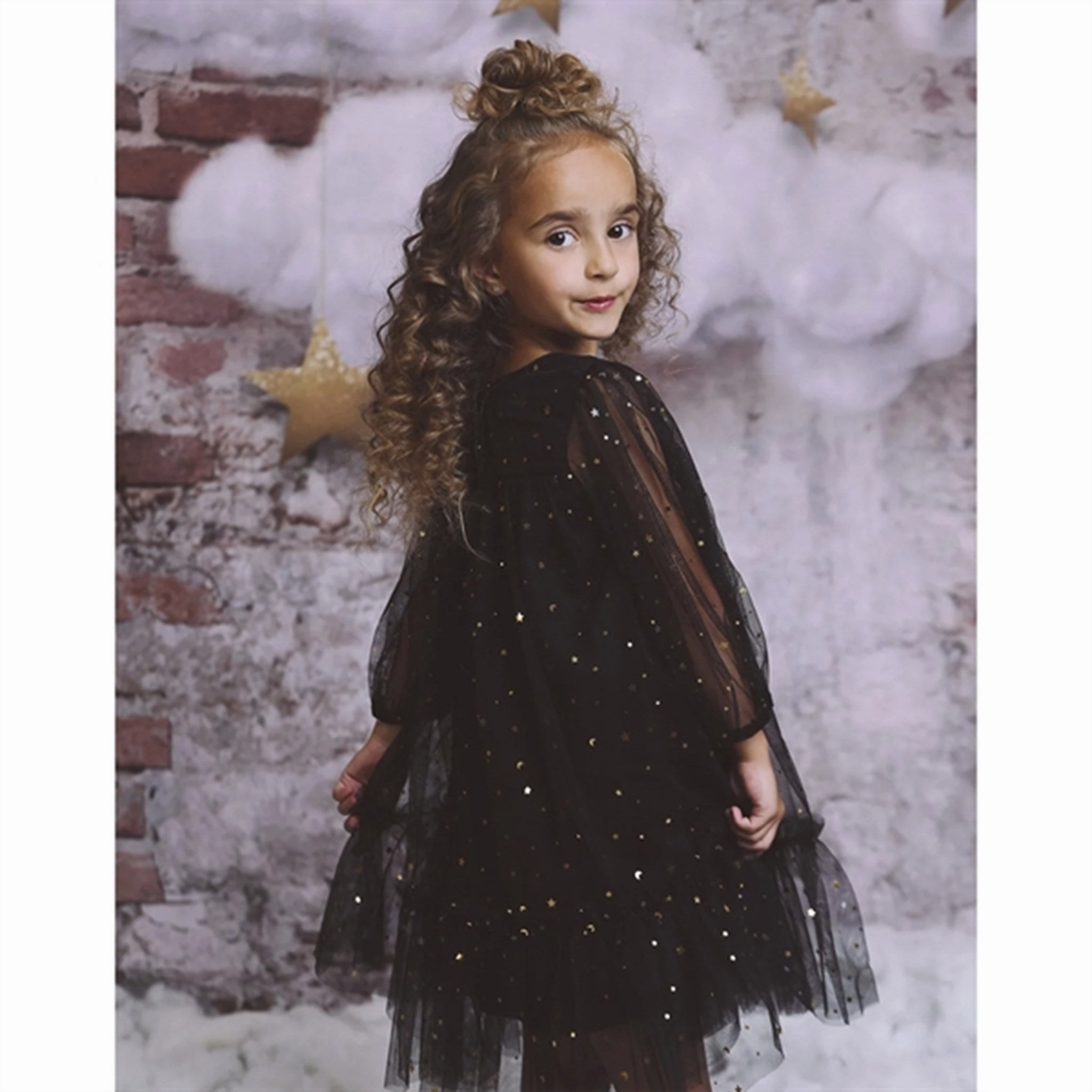 Dolly by Le Petit Tom Stars & Moon Tulle Empress Dress Black Feminine Design