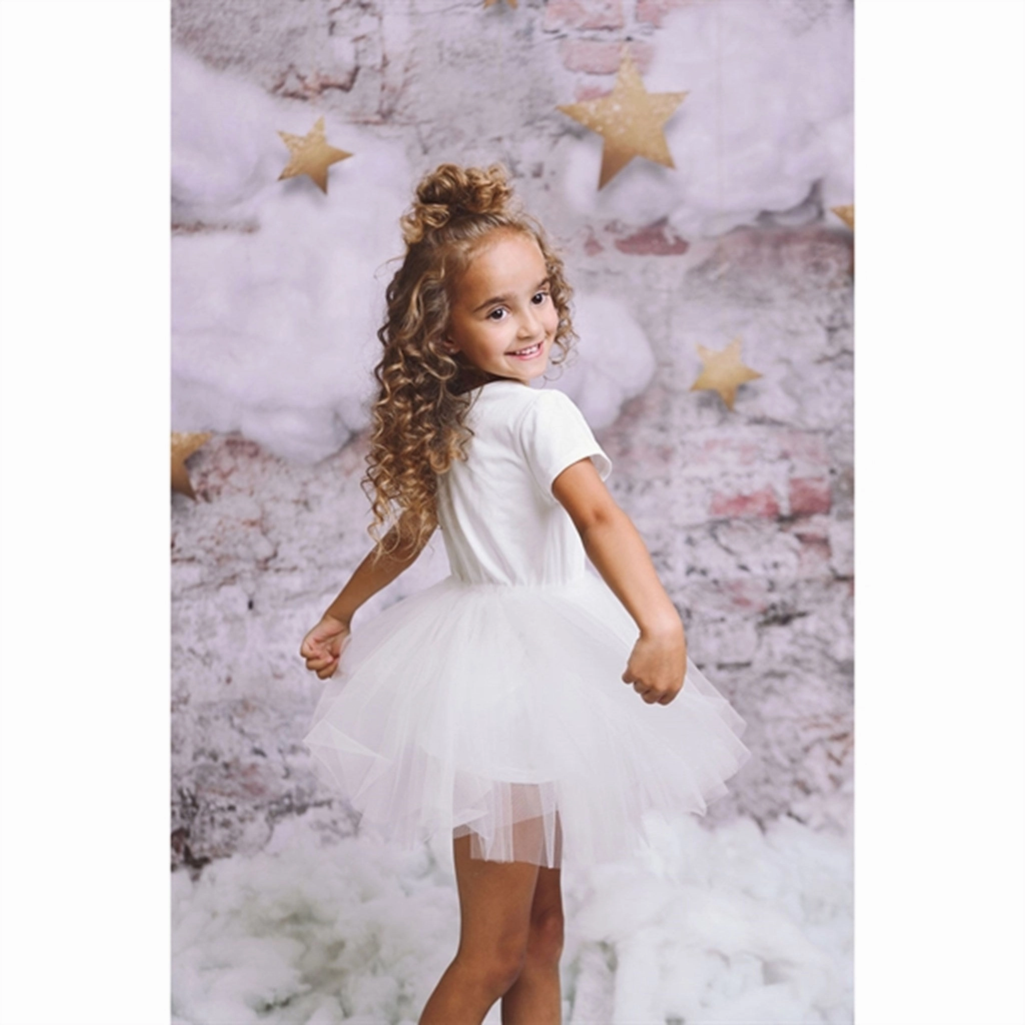 Dolly by Le Petit Tom Tutully T-Shirt Tutu Dress White Easy Pretty Sleek Touch