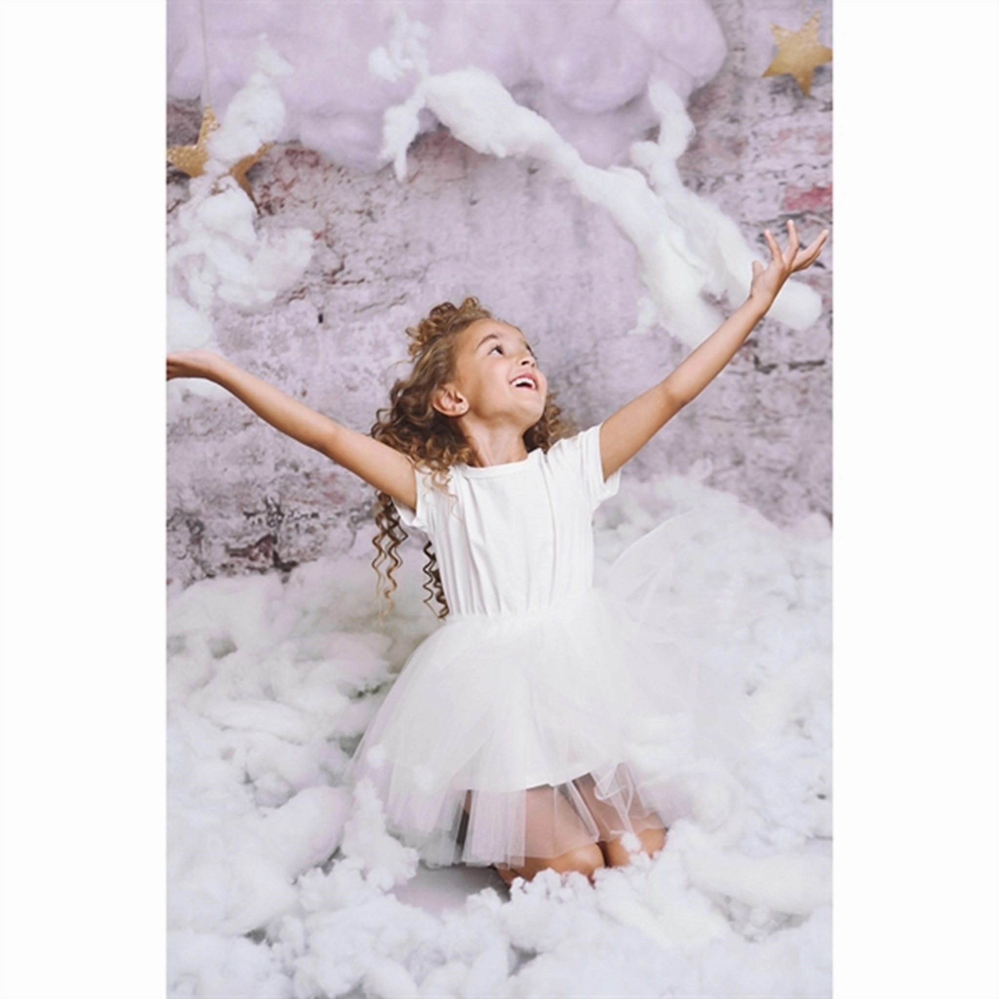 Comfortable and breathable Dolly by Le Petit Tom Tutully T-Shirt Tutu Dress White