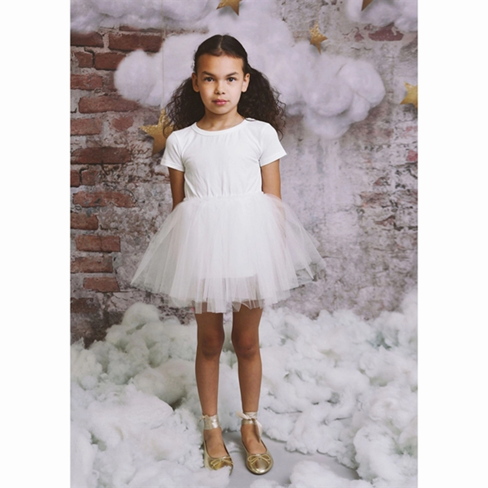 Calm Energy Dolly by Le Petit Tom Tutully T-Shirt Tutu Dress White