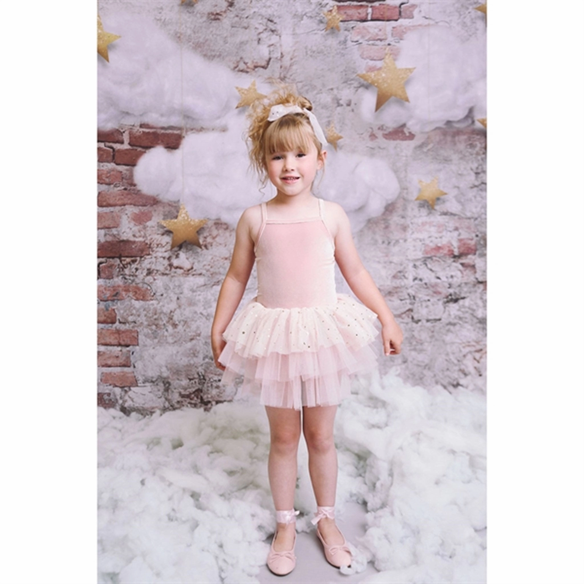 Dolly by Le Petit Tom Velvet Leotard With Tulle Tutu Dress Ballet Pink Fitted Edge Brunch Tone
