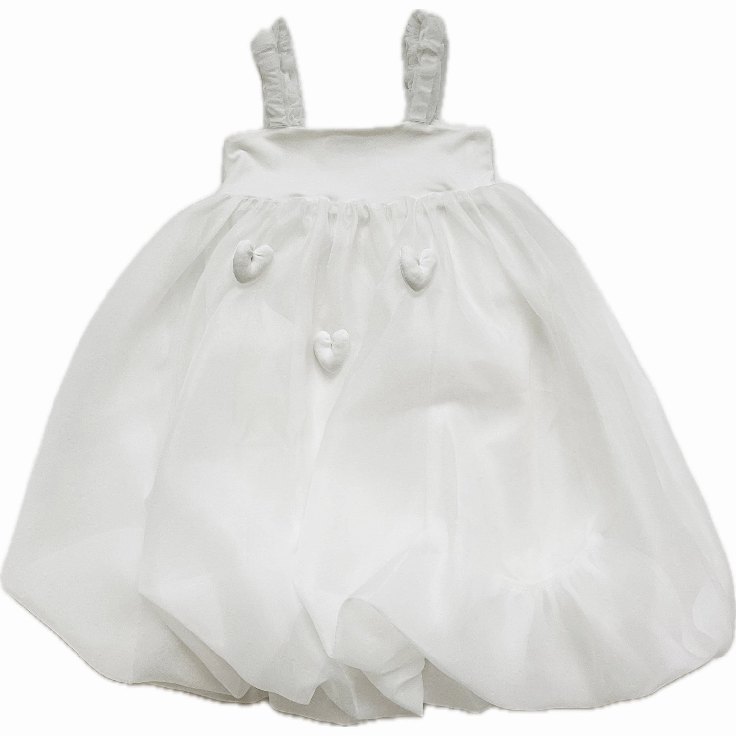 Weekend Vibe Dolly by Le Petit Tom White Dolly World Heart Balloon Organza Dress