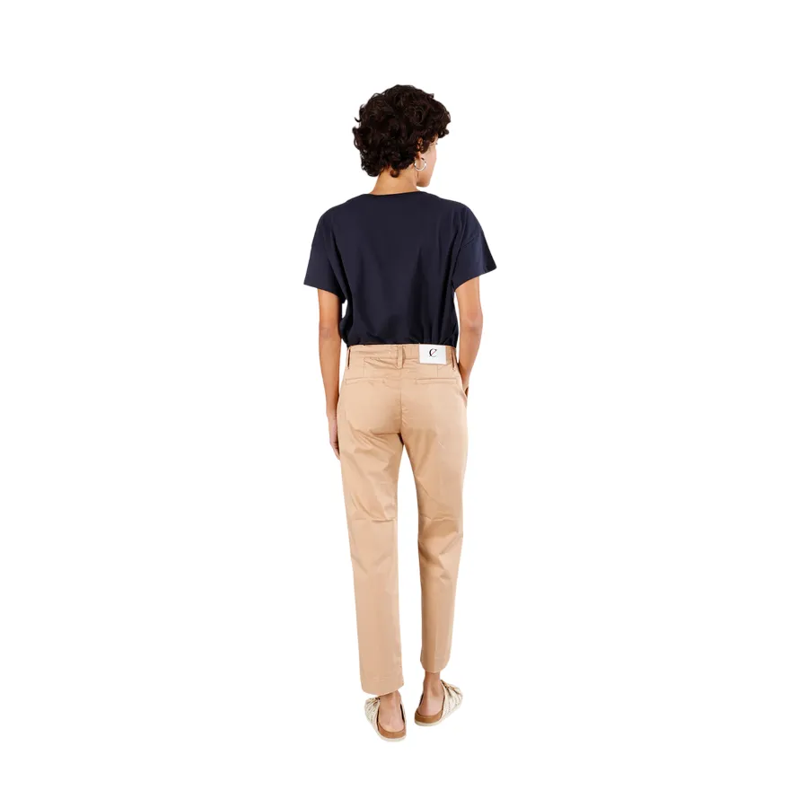 Caf??Noir pantalone a sigaretta da donna in tinto capo C7JP0225 M0667 ginger Abrasion Resistant Panels