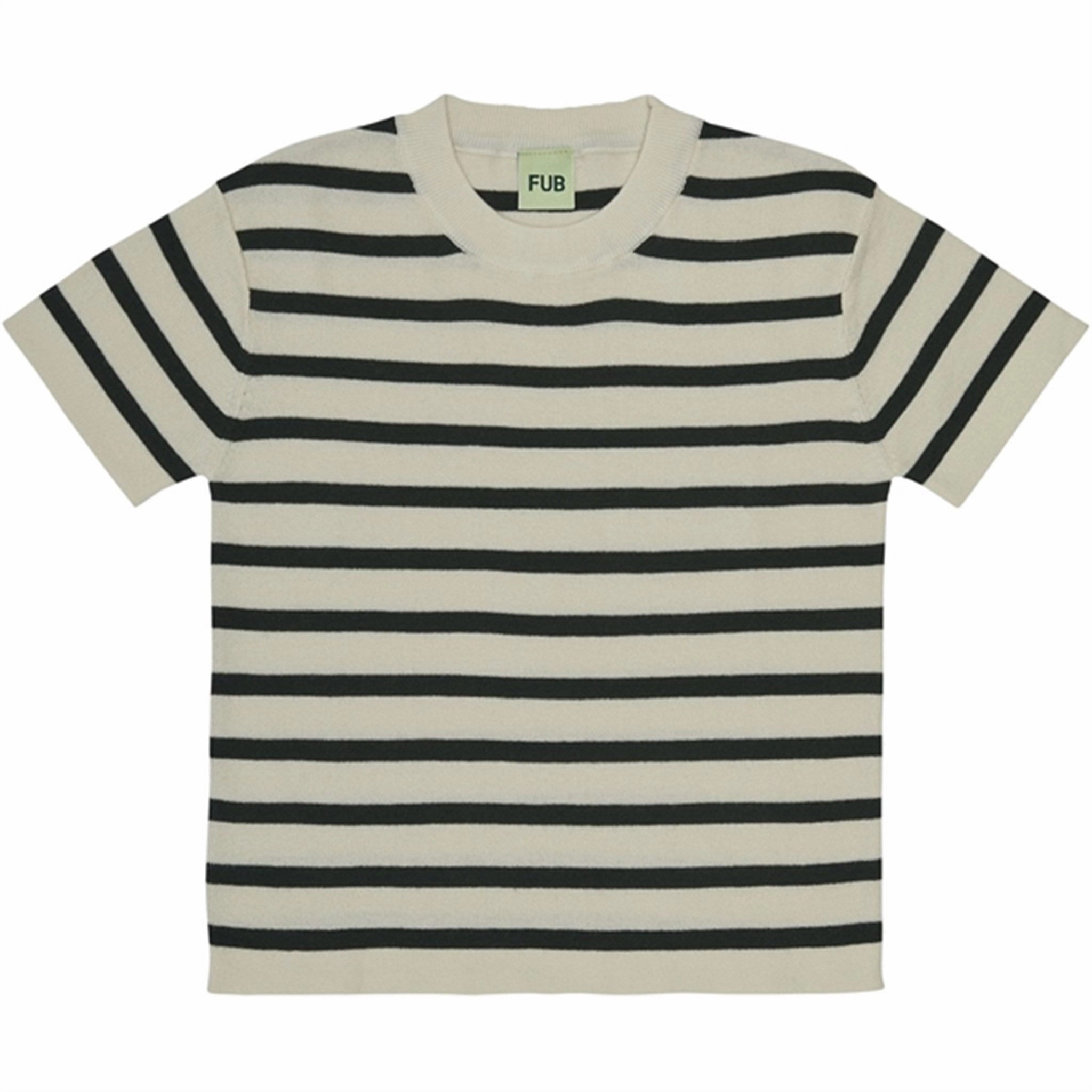 suitable for all genders Simple Wear FUB Oversized T-Shirt Ecru/Deep Green