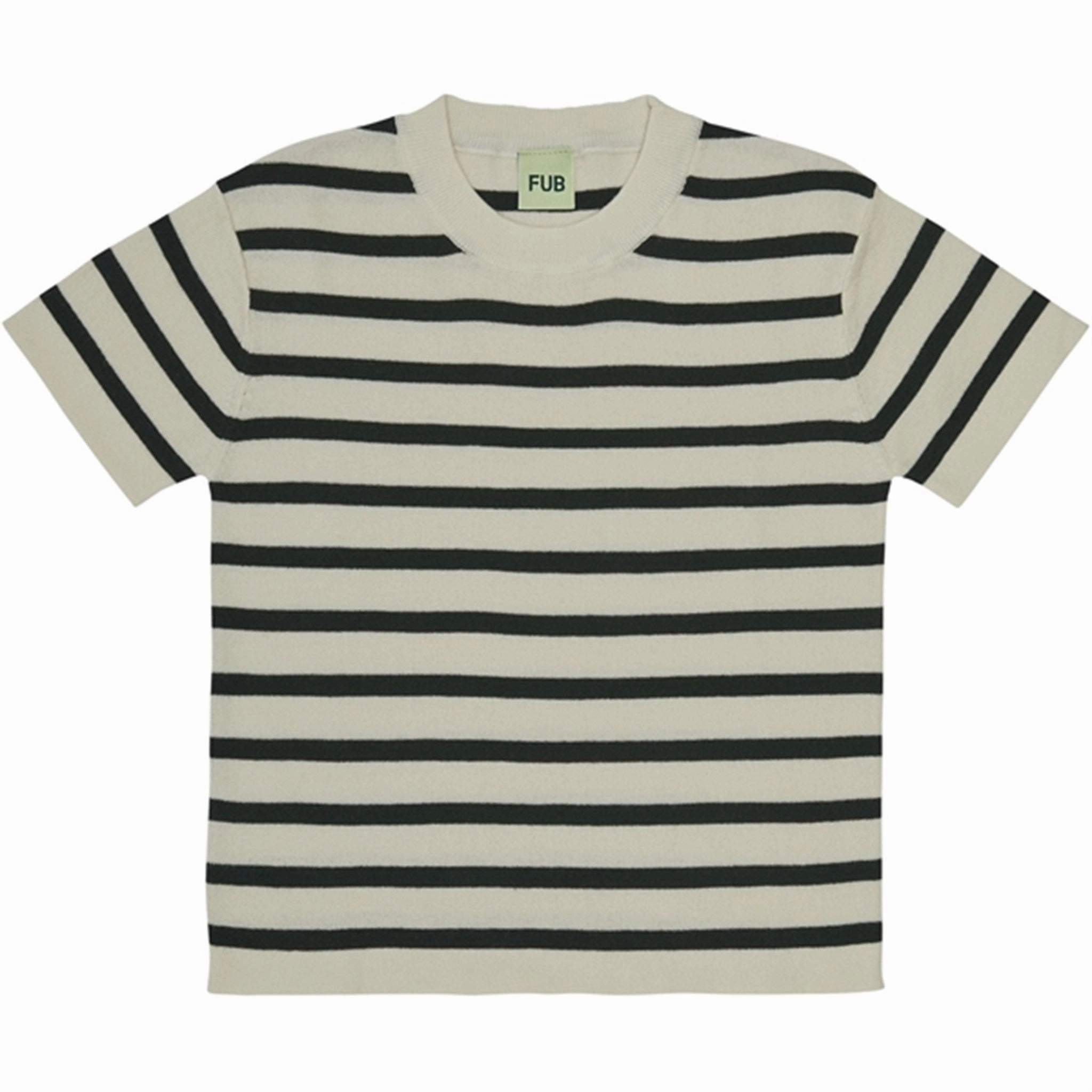 Anti Static Finish Comfy Fit Layer FUB Oversized T-Shirt Ecru/Deep Green