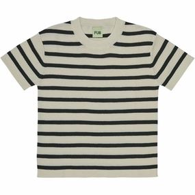 FUB Oversized T-Shirt Ecru/Deep Green Bohemian style Thermal Regulating Layer