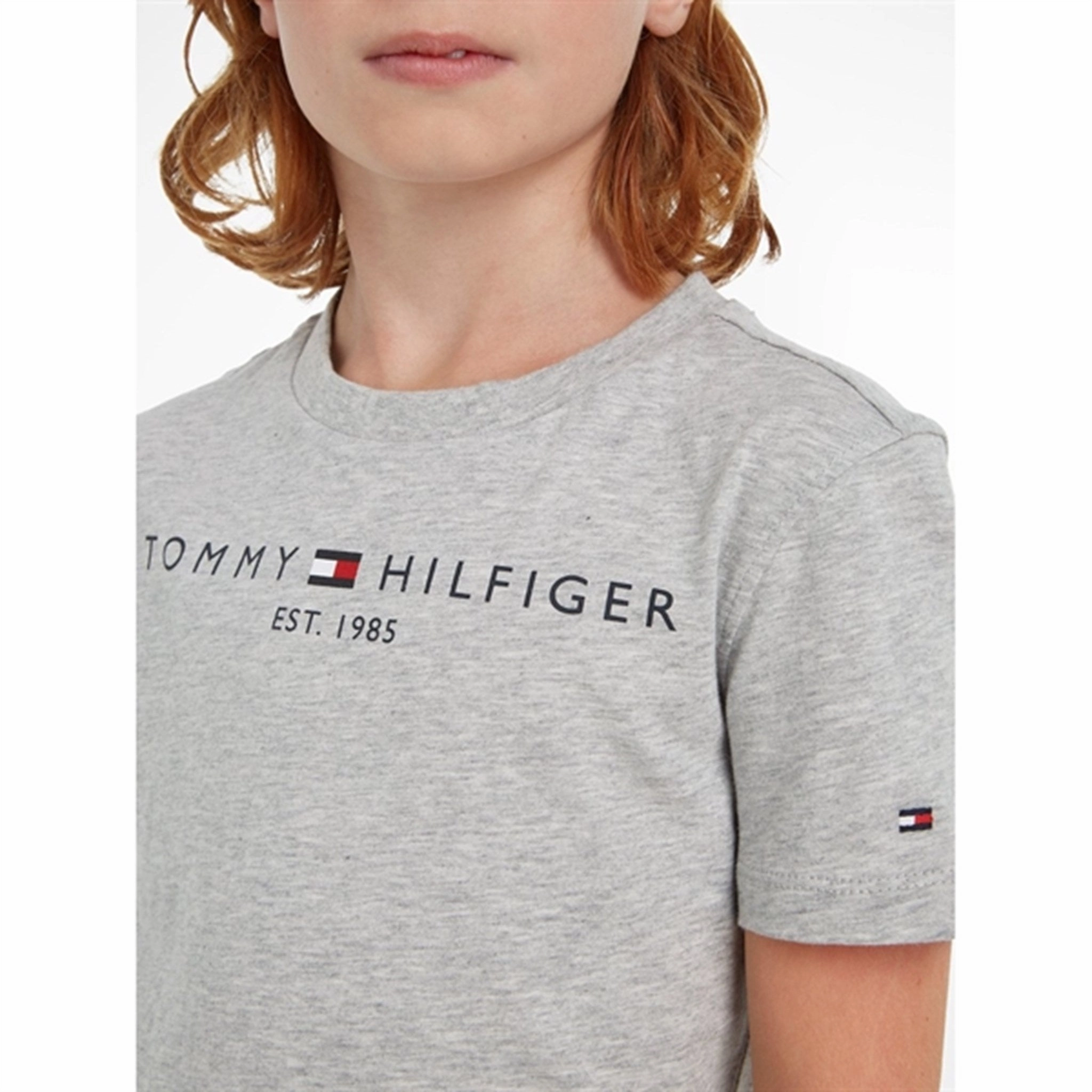 Light and Breathable Tommy Hilfiger Essential T-Shirt Light Grey Heather