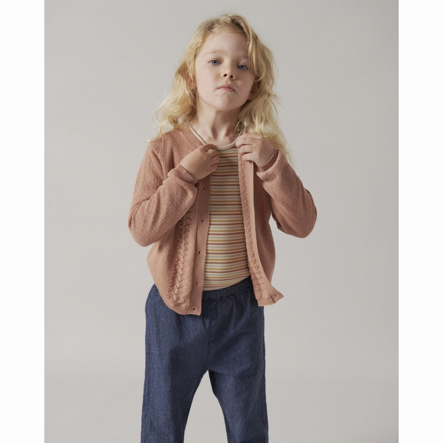 MarMar Modal Rib Autumn Stripe Mix Tani Blouse Classy Detail