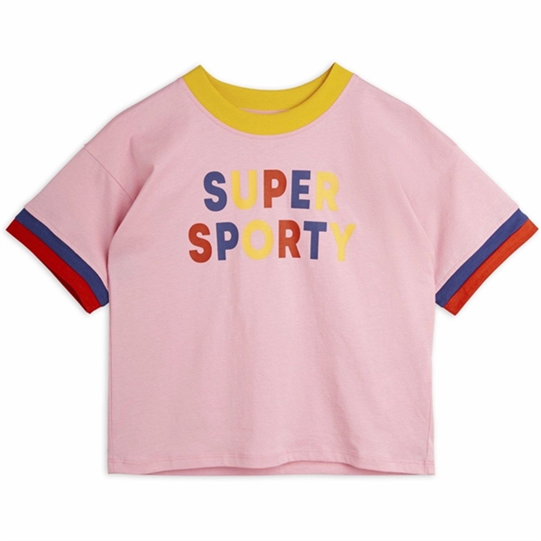 Mini Rodini Pink Super Sporty Sp T-shirt Solid color purity