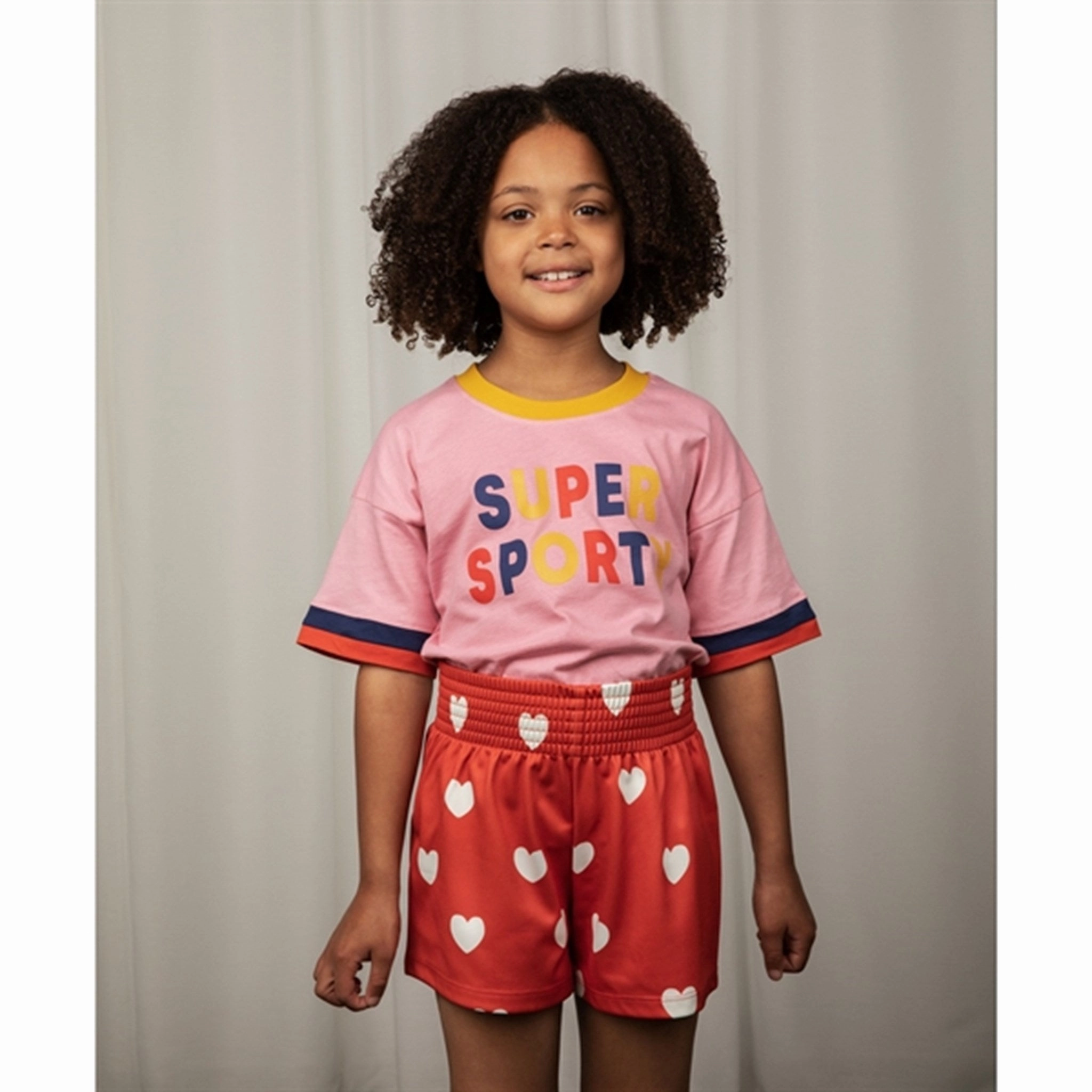 SoftenedNeckline Eco Certified Textile Mini Rodini Pink Super Sporty Sp T-shirt